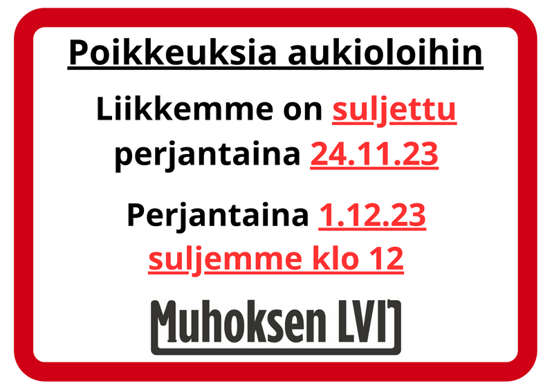 poikkeus aukioloajat