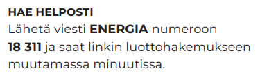 Hae helposti ENERGIA numeroon 18 311